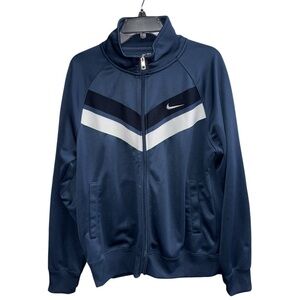 Nike The Athletic Dept. Men's Blue & White Full Zip Track Jacket Size Large